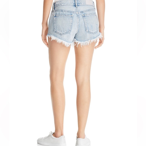 PERFECT CONDITION Pistola Gigi Mid Rise Denim Mini Shorts in Medium Blue size 31 - Picture 2 of 9